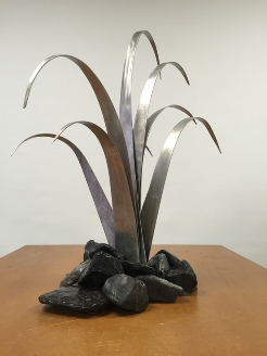 Picture of Water Iris sculpture in stainless steel