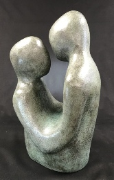 together - bronze resin sculpture of a couple facing each other